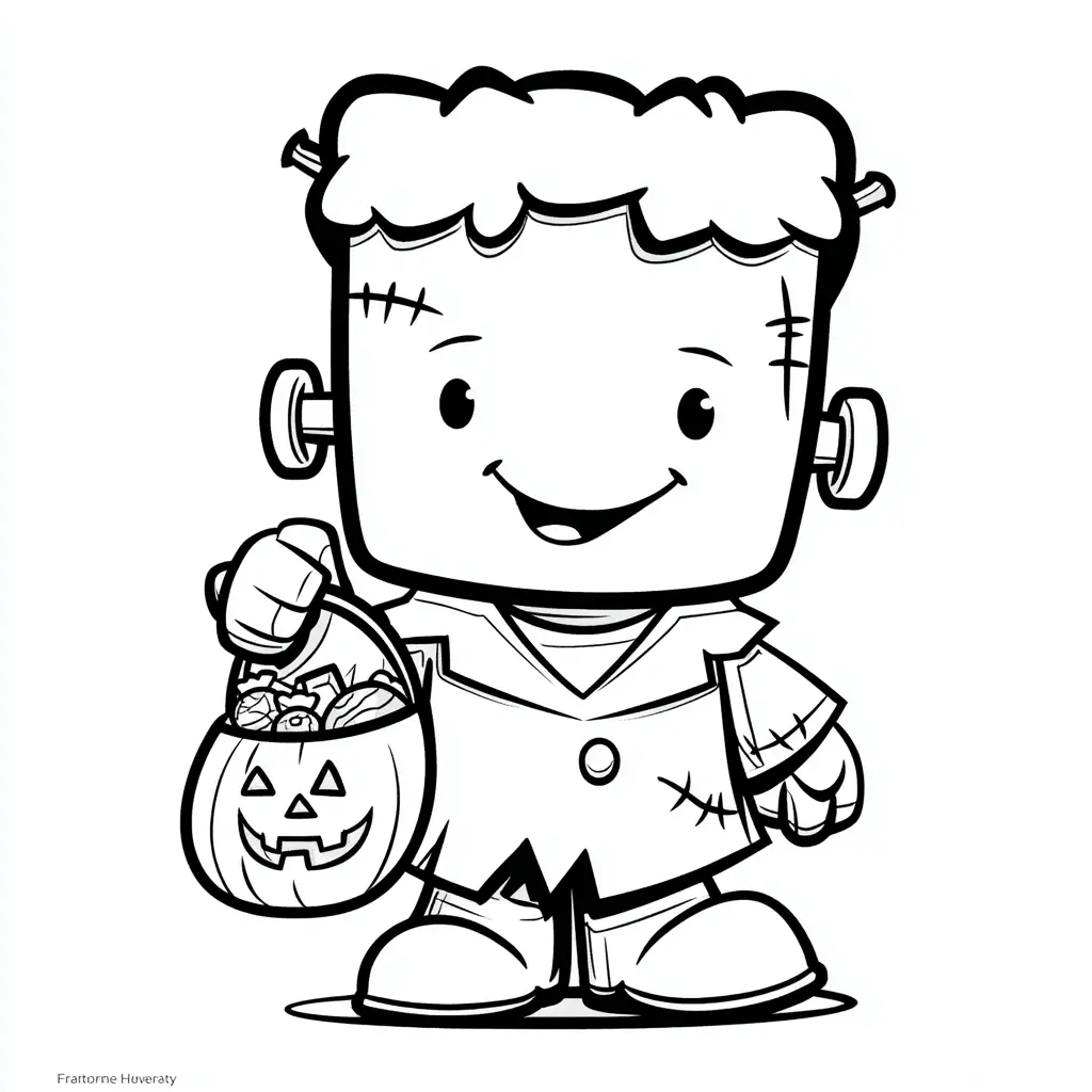 Dibujos de Halloween para colorear | FRANKENSTEIN SIMPÁTICO Dibujos de Halloween para colorear | FRANKENSTEIN SIMPÁTICO