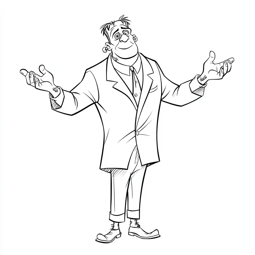 Dibujos de Halloween para colorear | FRANKENSTEIN ELEGANTE Dibujos de Halloween para colorear | FRANKENSTEIN ELEGANTE