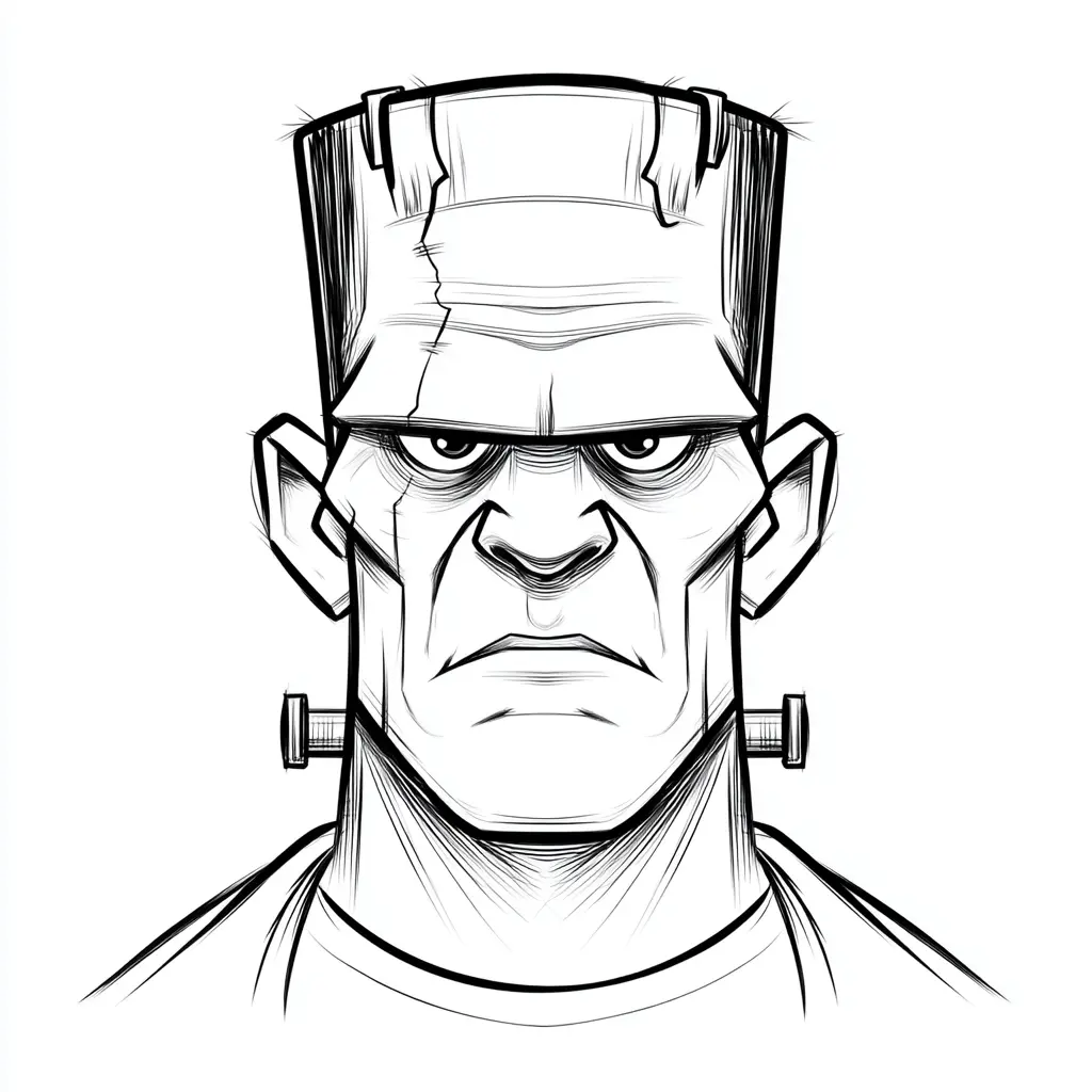 Dibujos de Halloween para colorear | CABEZA DE FRANKENSTEIN Dibujos de Halloween para colorear | CABEZA DE FRANKENSTEIN