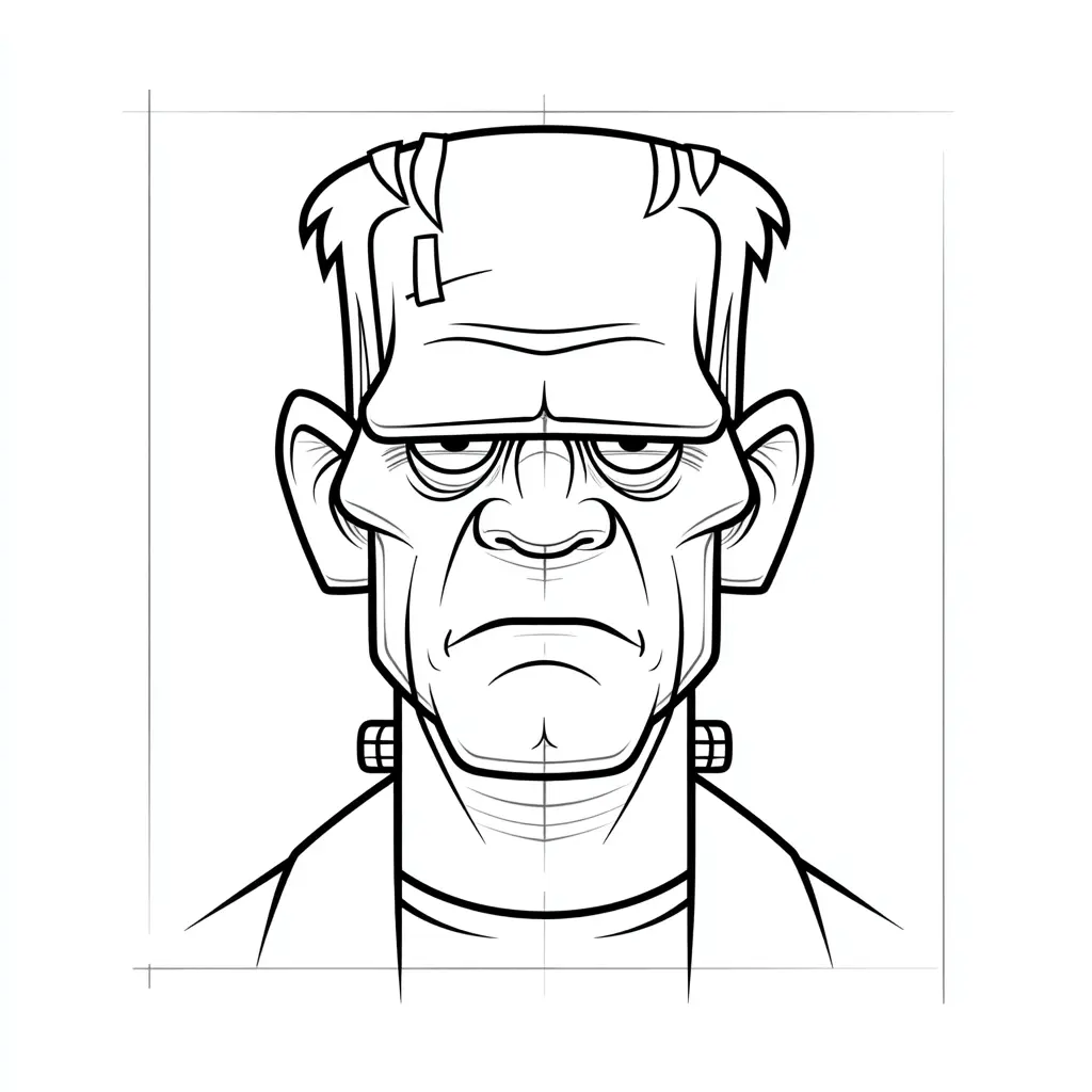 Dibujos de Halloween para colorear | ROSTRO DE FRANKENSTEIN Dibujos de Halloween para colorear | ROSTRO DE FRANKENSTEIN