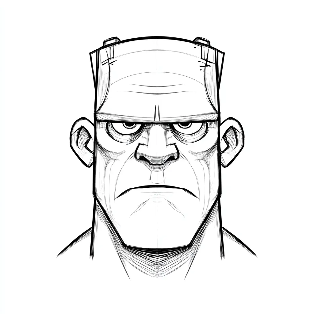 Dibujos de Halloween para colorear | BOCETO DE FRANKENSTEIN Dibujos de Halloween para colorear | BOCETO DE FRANKENSTEIN