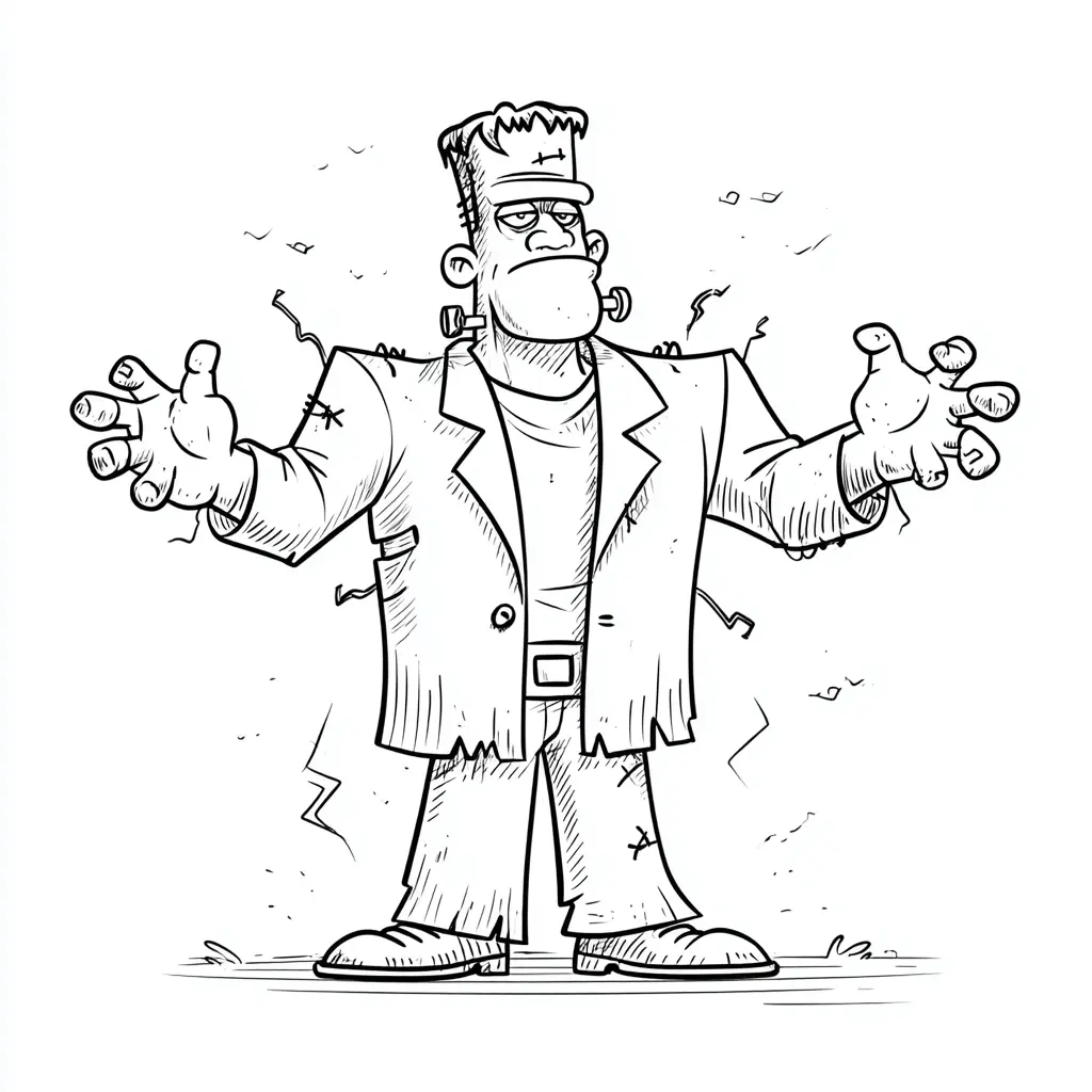 Dibujos de Halloween para colorear | FRANKENSTEIN ELÉCTRICO Dibujos de Halloween para colorear | FRANKENSTEIN ELÉCTRICO