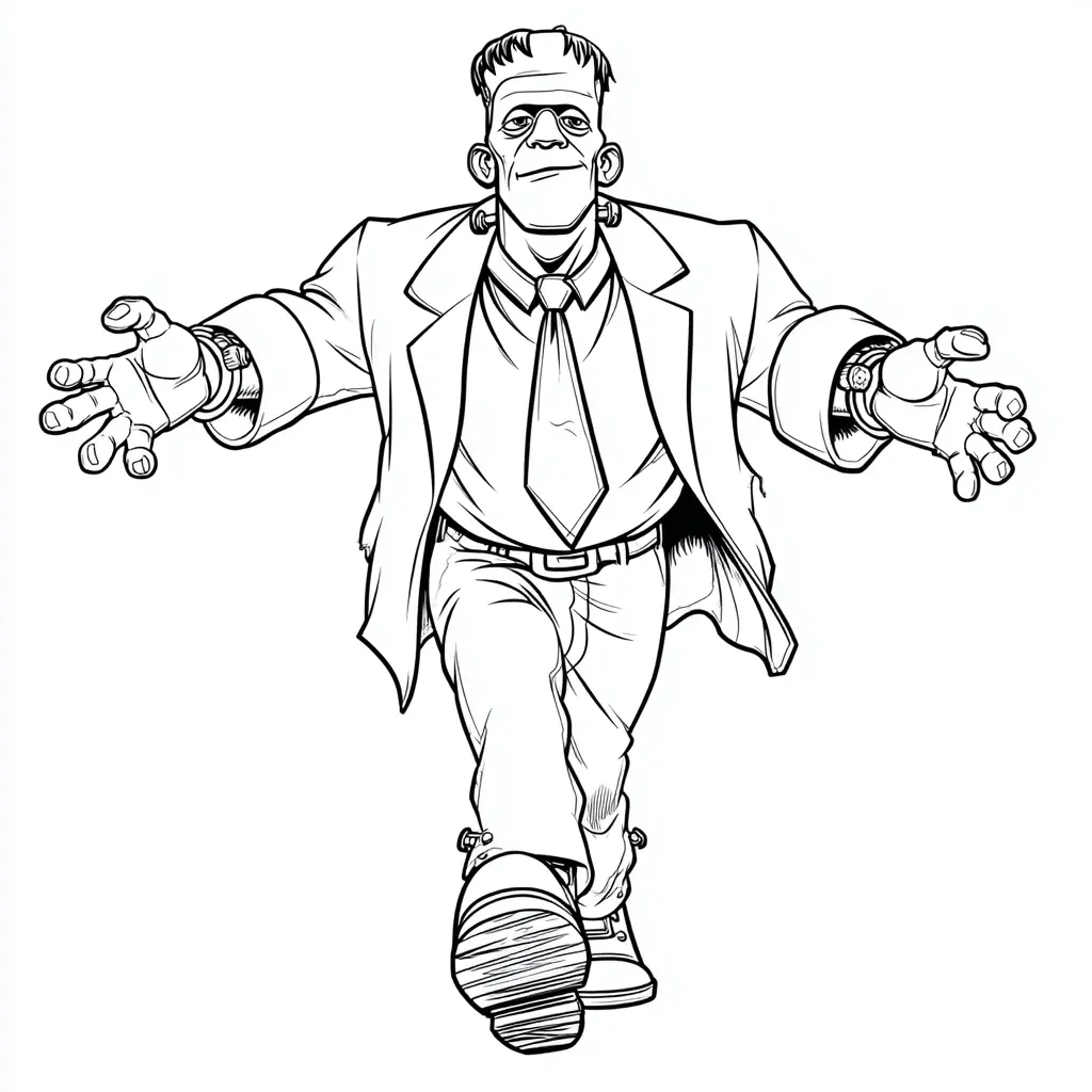 Dibujos de Halloween para colorear | FRANKENSTEIN CON CORBATA Dibujos de Halloween para colorear | FRANKENSTEIN CON CORBATA