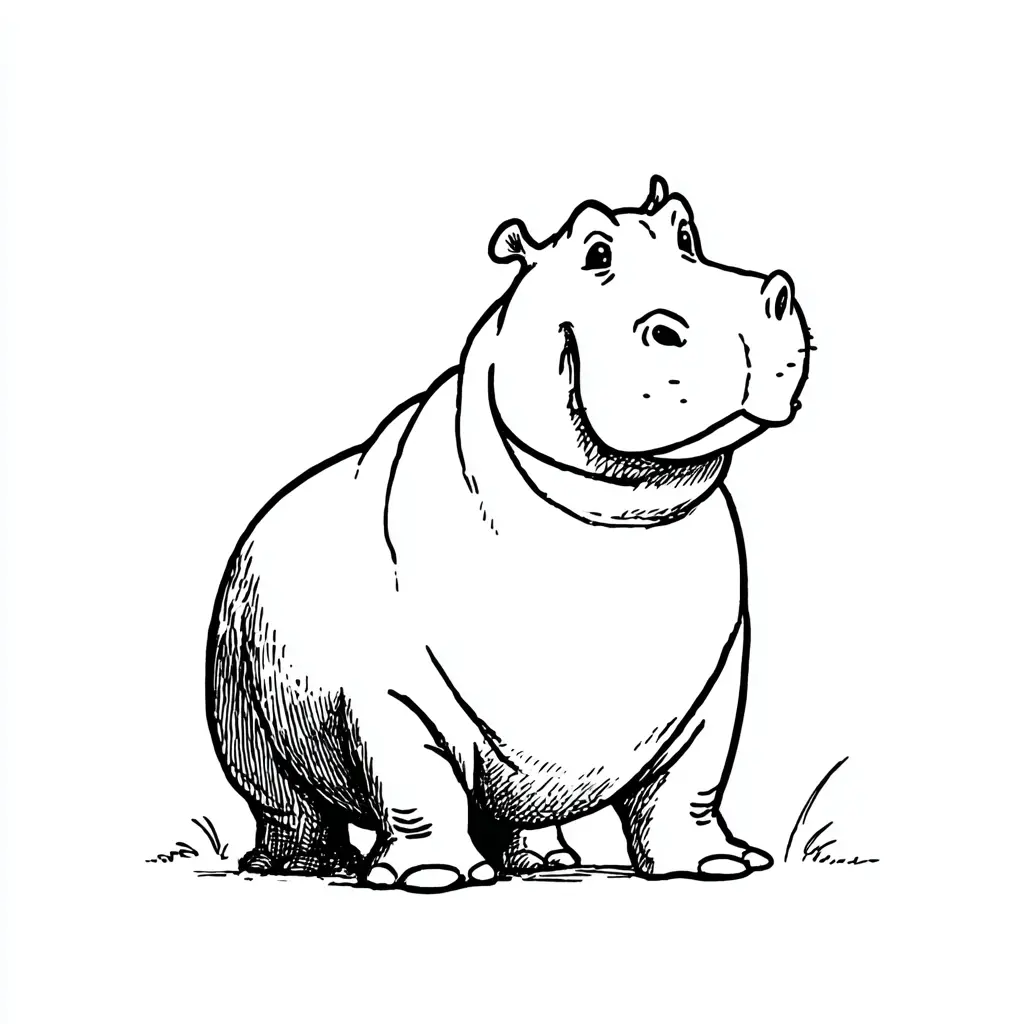 Dibujos de hipopótamos para colorear | HIPOPÓTAMO GRANDE