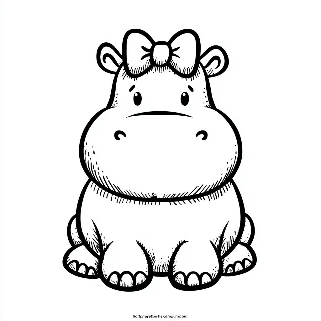 Dibujos de hipopótamos para colorear | HIPOPÓTAMA LINDA