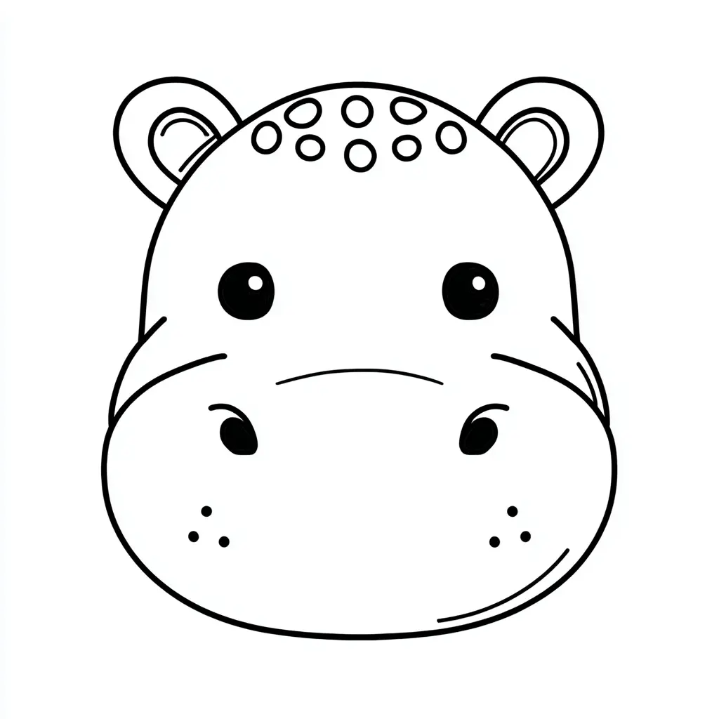 Dibujos de hipopótamos para colorear | CARA DE HIPOPÓTAMO