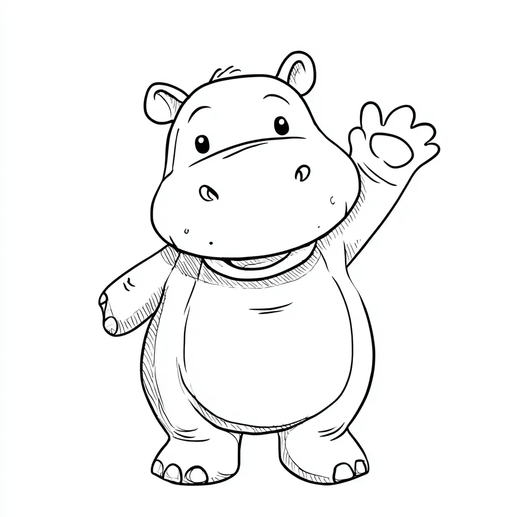 Dibujos de hipopótamos para colorear | ¡HOLA HIPOPÓTAMO!