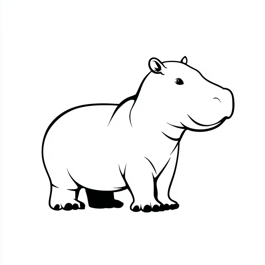 Dibujos de hipopótamos para colorear | SILUETA DE HIPOPÓTAMO
