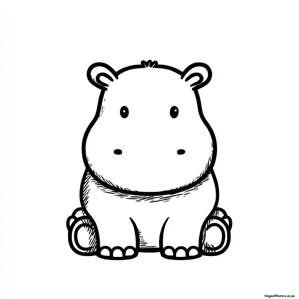 Dibujos de hipopótamos para colorear | HIPOPÓTAMO KAWAII
