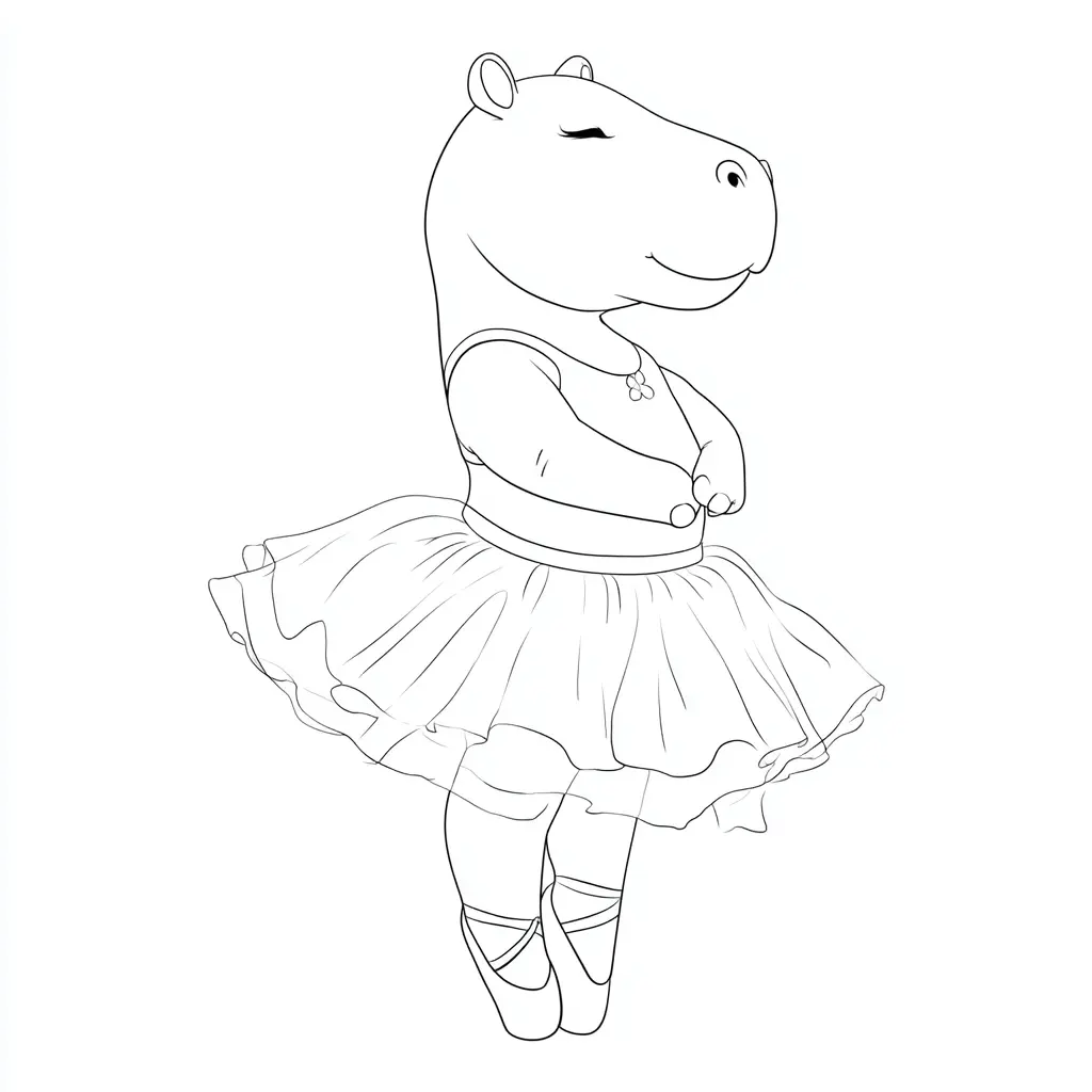 Dibujos de hipopótamos para colorear | LA BAILARINA HIPOPÓTAMO