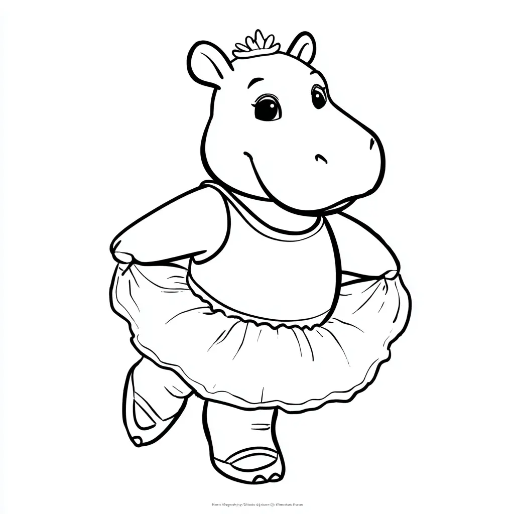 Dibujos de hipopótamos para colorear | HIPOPÓTAMA BAILARINA