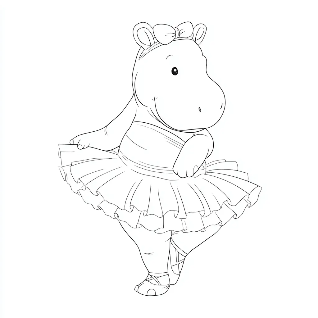 Dibujos de hipopótamos para colorear | DANZA DE HIPOPÓTAMO