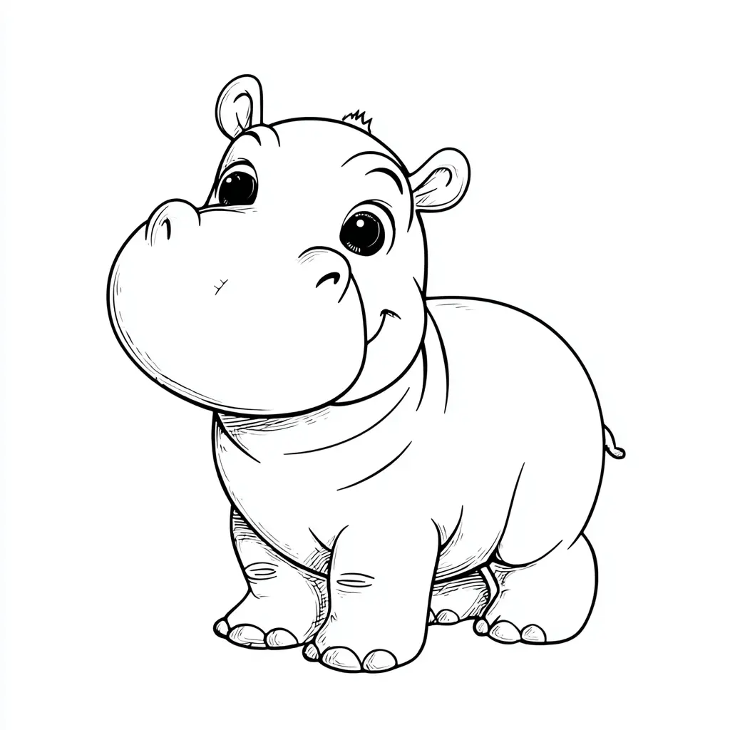 Dibujos de hipopótamos para colorear | HIPOPÓTAMO BEBÉ
