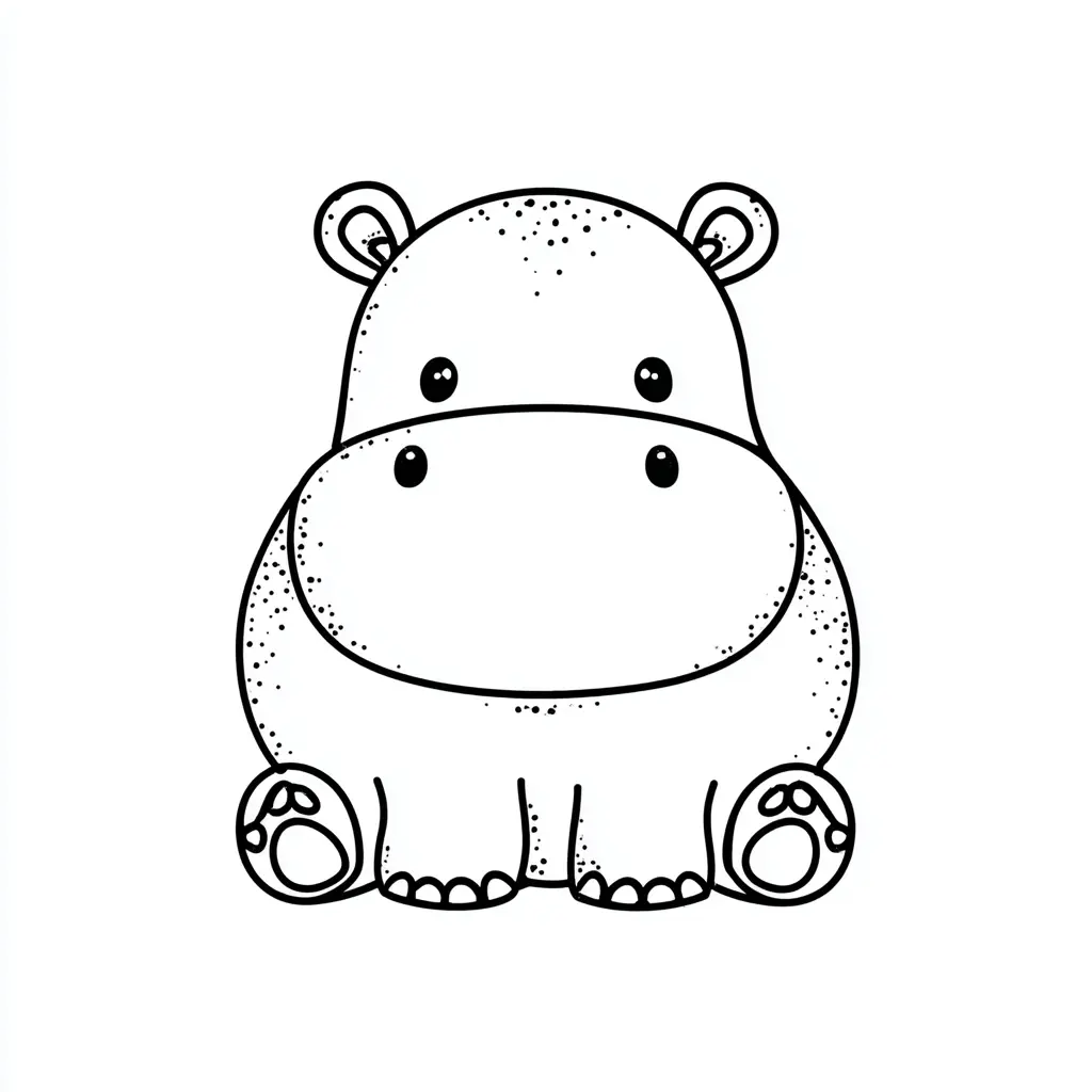Dibujos de hipopótamos para colorear | HIPOPÓTAMO DE PELUCHE