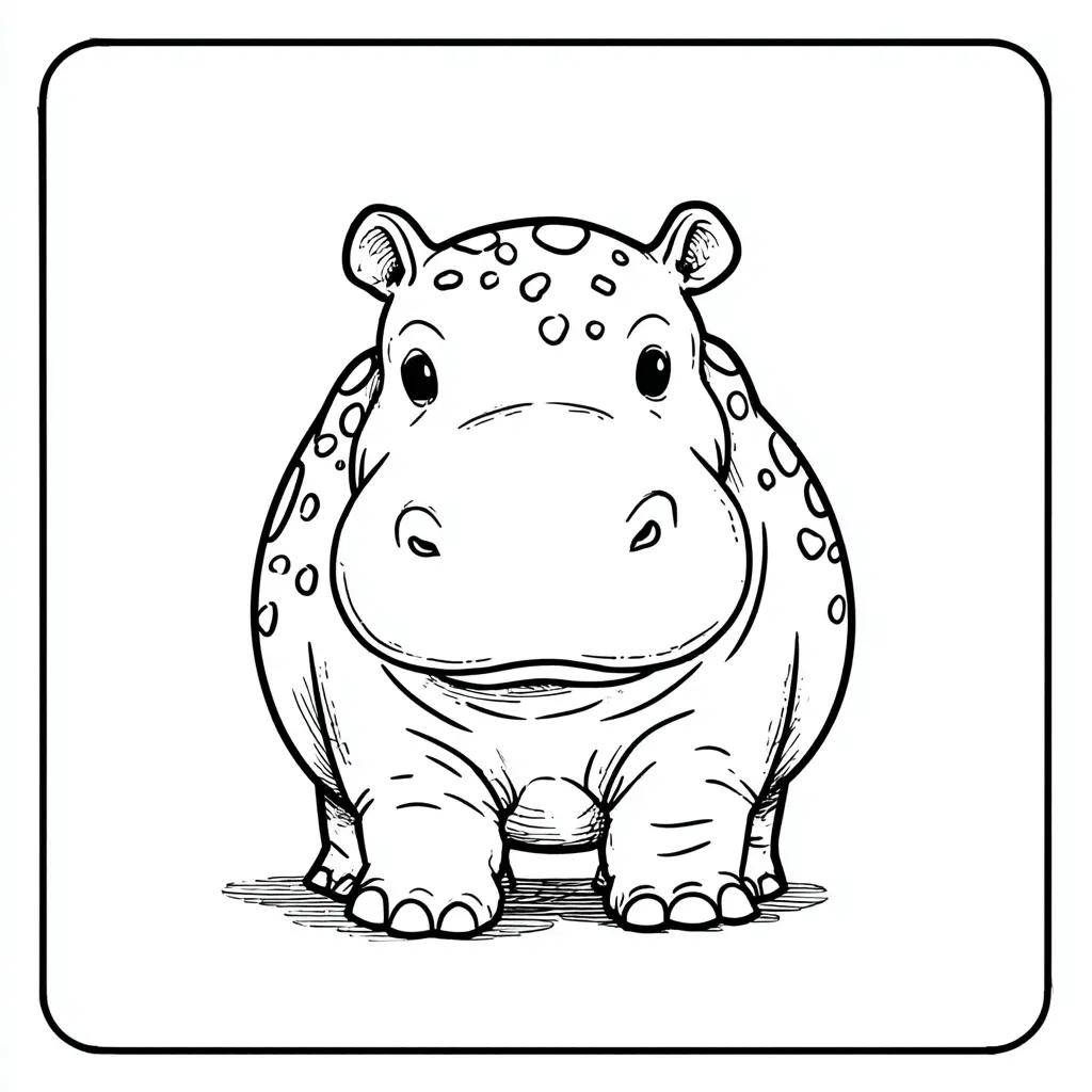 Dibujos de hipopótamos para colorear | HIPOPÓTAMO REALISTA