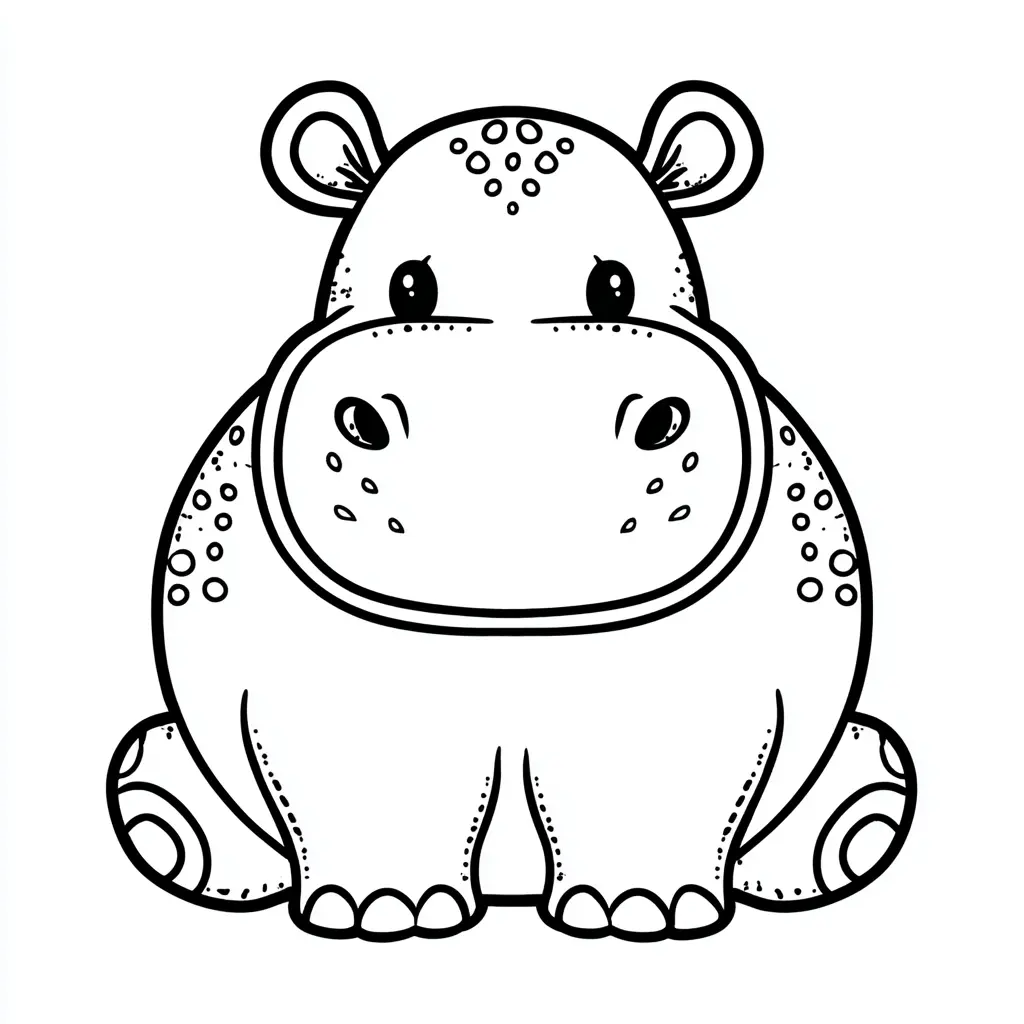 Dibujos de hipopótamos para colorear | HIPOPÓTAMO GRANDULLÓN 