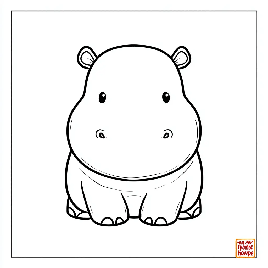 Dibujos de hipopótamos para colorear | HIPOPÓTAMO BAJITO
