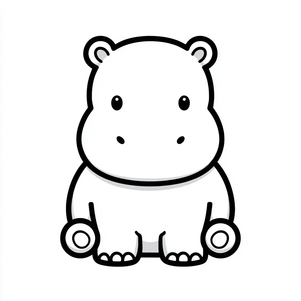 Dibujos de hipopótamos para colorear | HIPOPÓTAMO PEQUEÑO