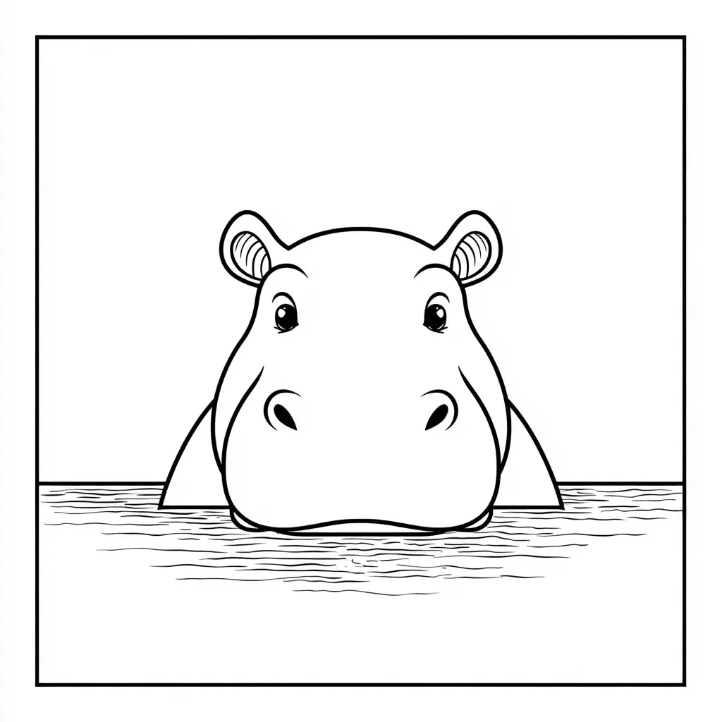 Dibujos de hipopótamos para colorear | HIPOPÓTAMO RELAX
