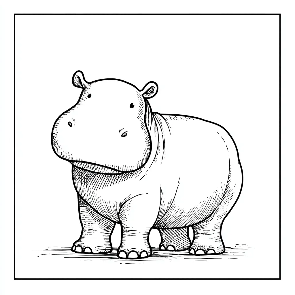 Dibujos de hipopótamos para colorear | HIPOPÓTAMO DE DIBUJOS