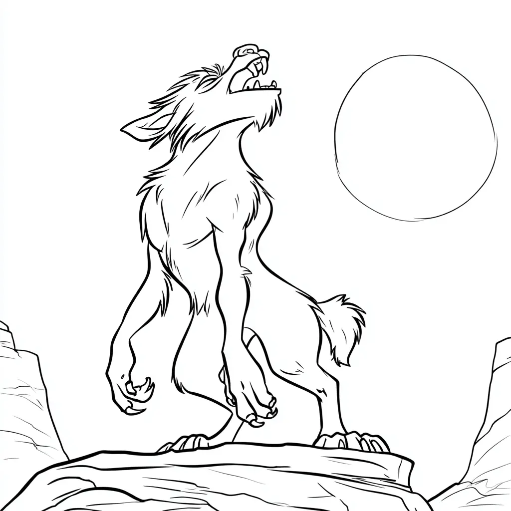 Dibujos de Halloween para colorear | HOMBRE LOBO AULLANDO Dibujos de Halloween para colorear | HOMBRE LOBO AULLANDO