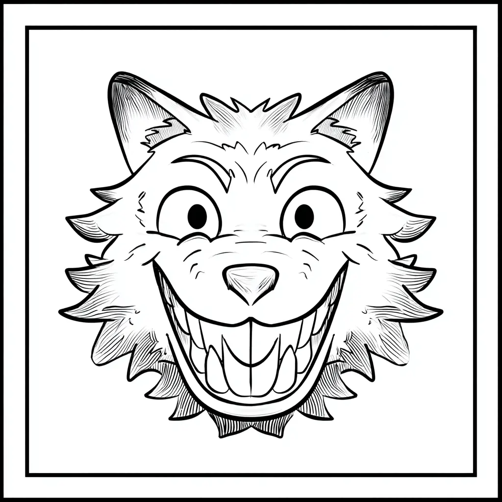 Dibujos de Halloween para colorear | CARA DE HOMBRE LOBO SONRIENTE Dibujos de Halloween para colorear | CARA DE HOMBRE LOBO SONRIENTE