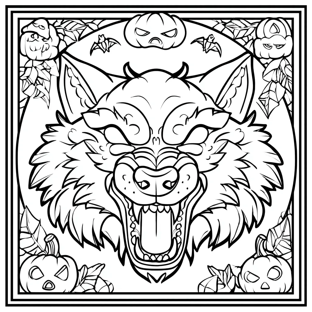 Dibujos de Halloween para colorear | CABEZA DE HOMBRE LOBO HALLOWEEN Dibujos de Halloween para colorear | CABEZA DE HOMBRE LOBO HALLOWEEN