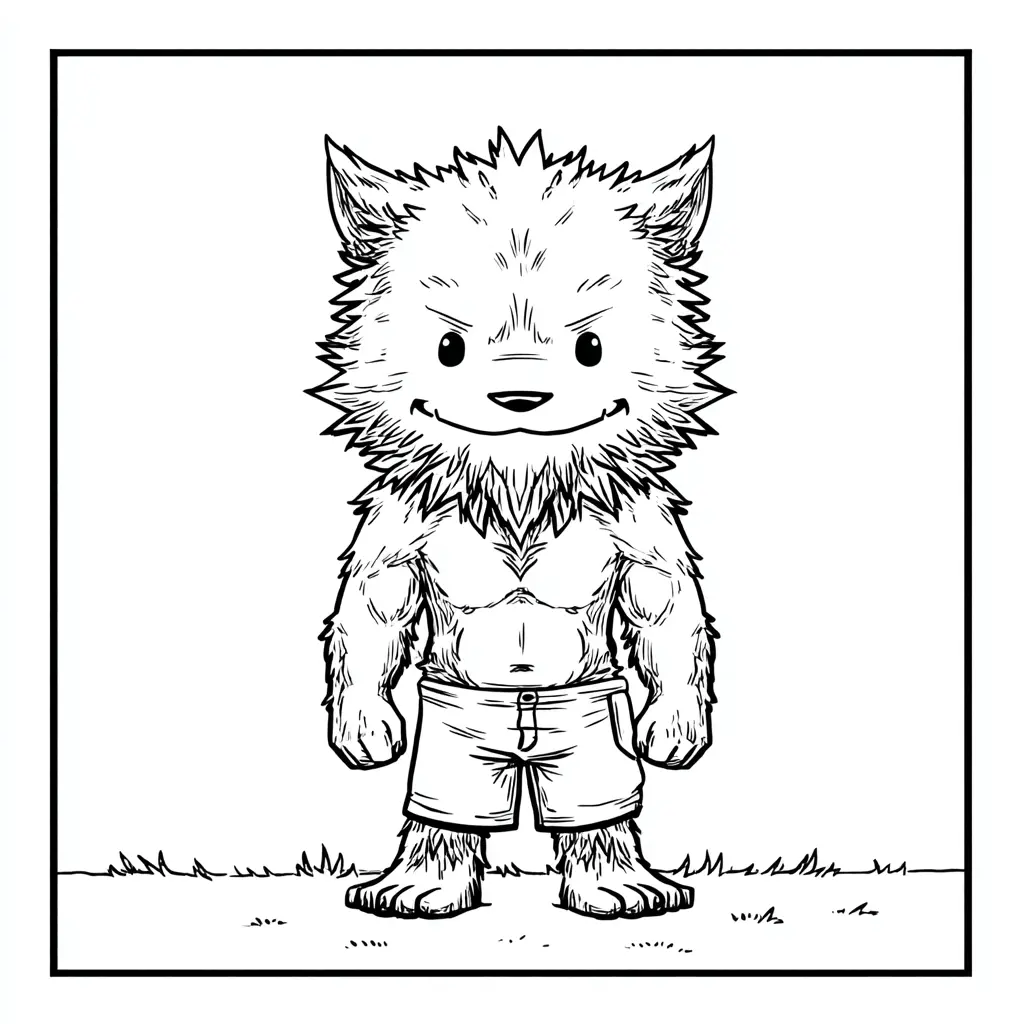 Dibujos de Halloween para colorear | HOMBRE LOBO EN SHORTS Dibujos de Halloween para colorear | HOMBRE LOBO EN SHORTS