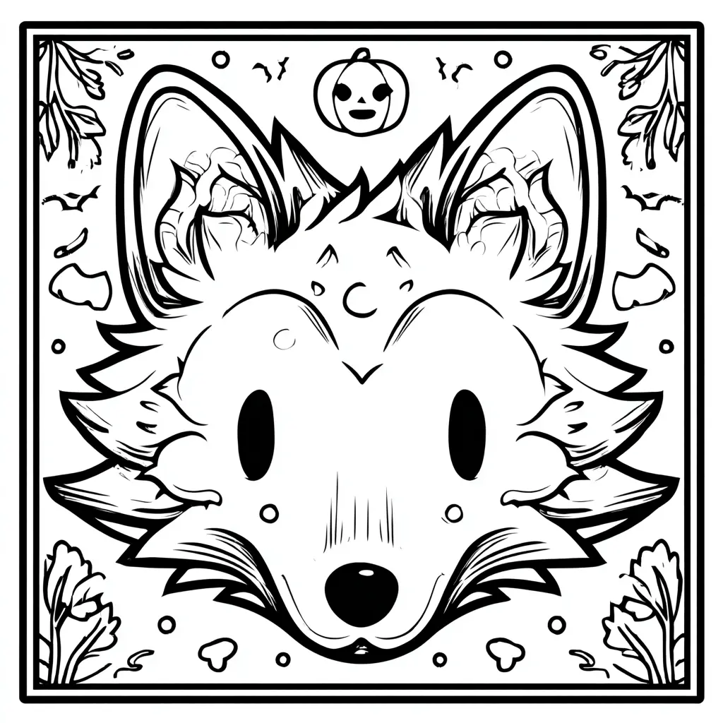 Dibujos de Halloween para colorear | CABEZA DE HOMBRE LOBO EN MARCO Dibujos de Halloween para colorear | CABEZA DE HOMBRE LOBO EN MARCO