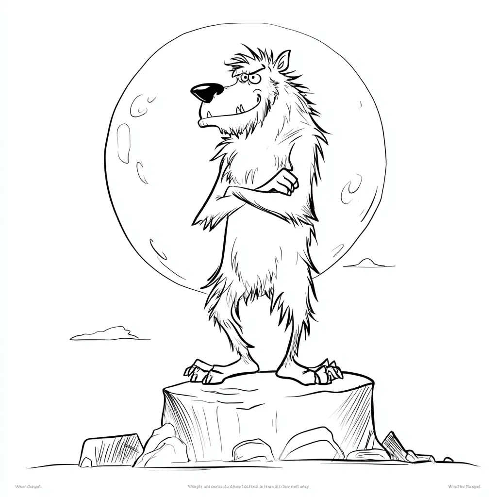 Dibujos de Halloween para colorear | HOMBRE LOBO CON BRAZOS CRUZADOS Dibujos de Halloween para colorear | HOMBRE LOBO CON BRAZOS CRUZADOS