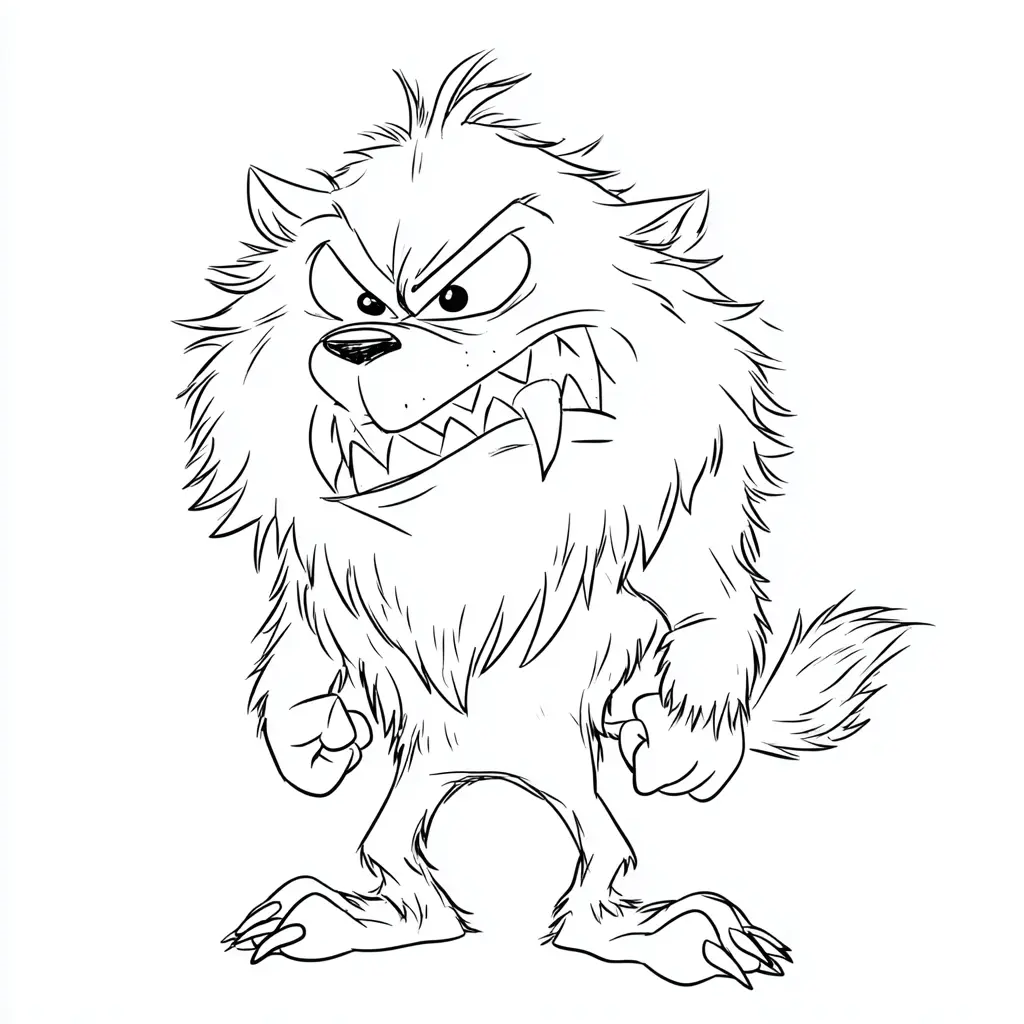 Dibujos de Halloween para colorear | HOMBRE LOBO GRUÑÓN Dibujos de Halloween para colorear | HOMBRE LOBO GRUÑÓN