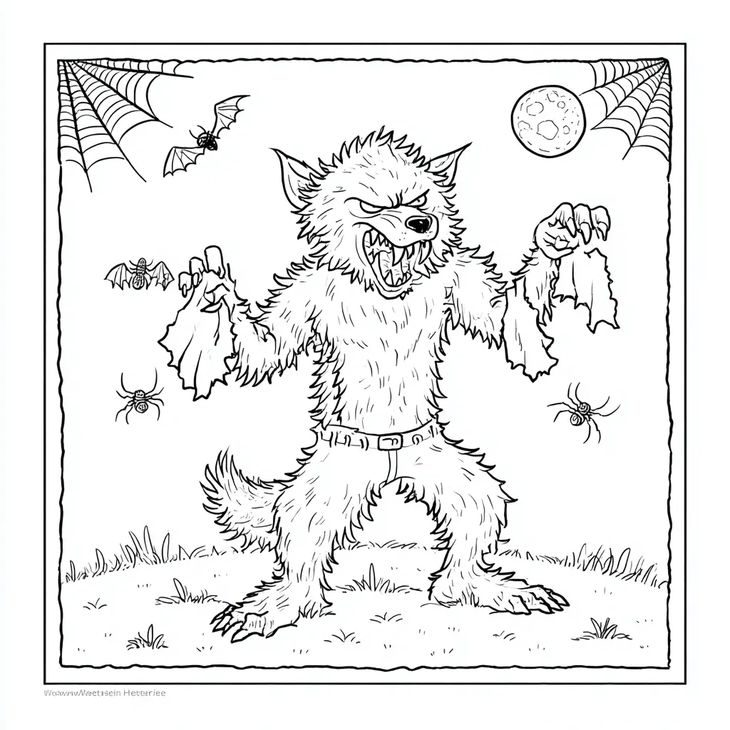 Dibujos de Halloween para colorear | HOMBRE LOBO EN HALLOWEEN Dibujos de Halloween para colorear | HOMBRE LOBO EN HALLOWEEN