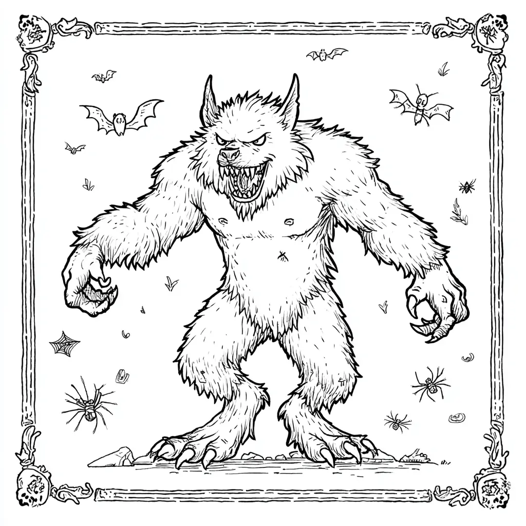 Dibujos de Halloween para colorear | HOMBRE LOBO MONSTRUO Dibujos de Halloween para colorear | HOMBRE LOBO MONSTRUO