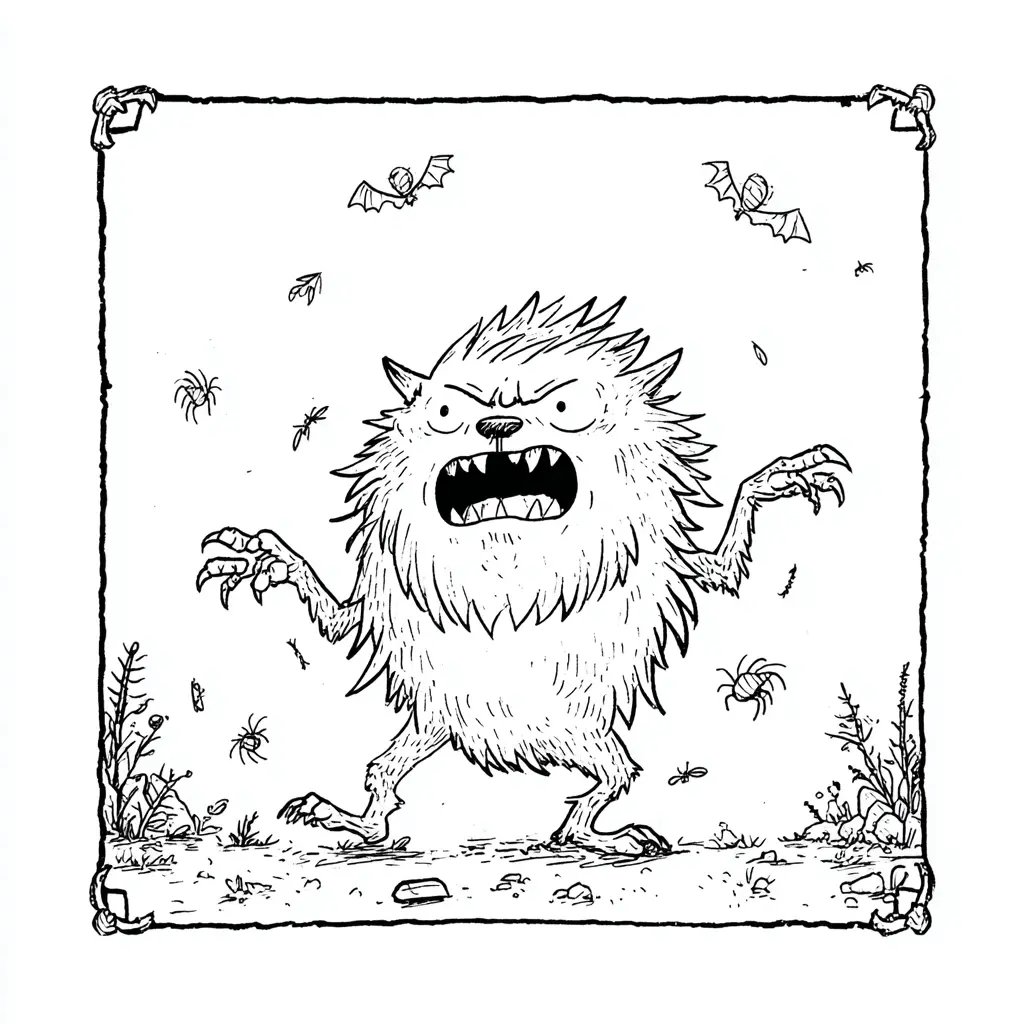 Dibujos de Halloween para colorear | HOMBRE LOBO GROTESCO Dibujos de Halloween para colorear | HOMBRE LOBO GROTESCO