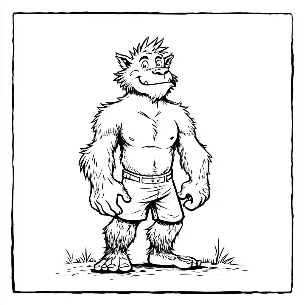 Dibujos de Halloween para colorear | HOMBRE LOBO EN PANTALÓN Dibujos de Halloween para colorear | HOMBRE LOBO EN PANTALÓN