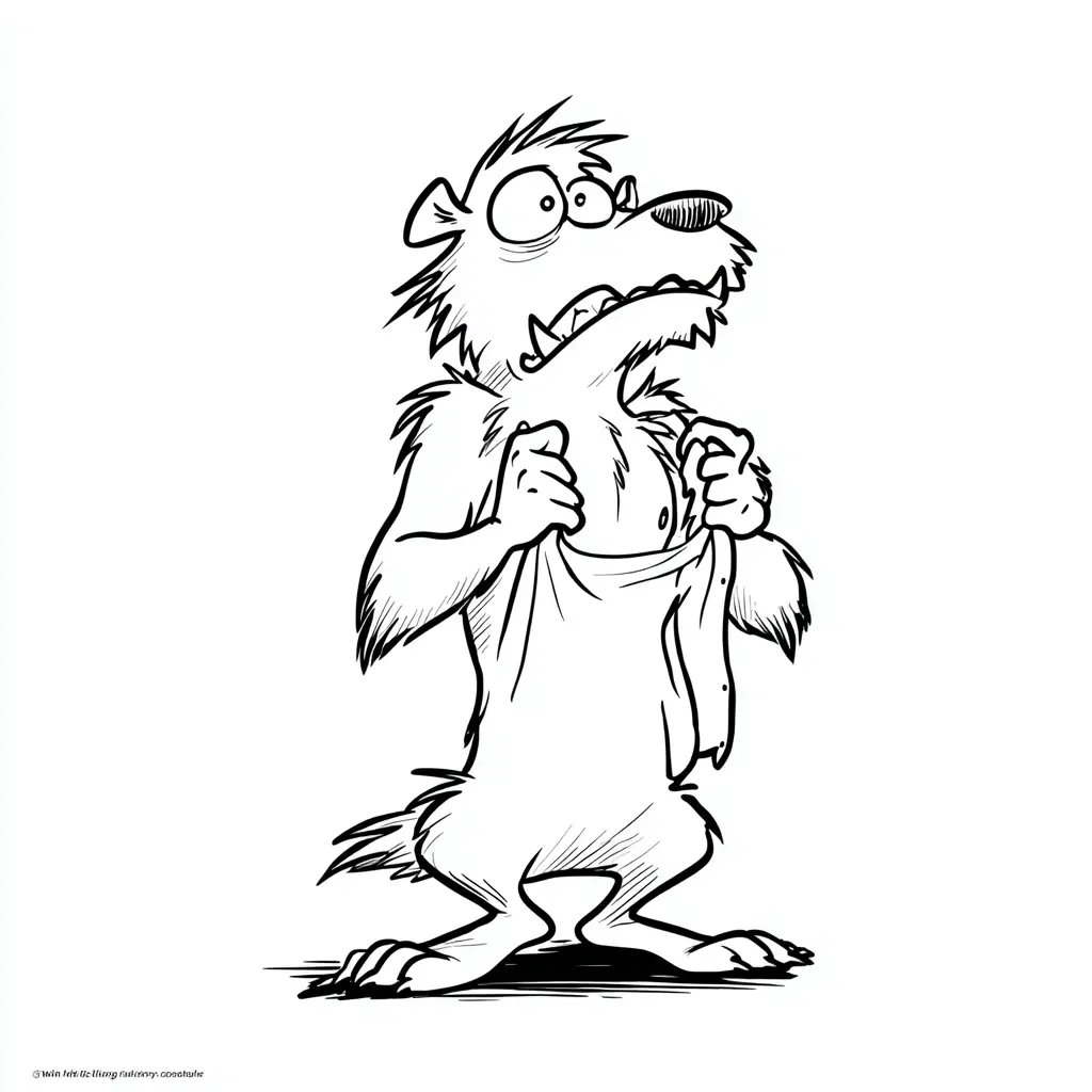 Dibujos de Halloween para colorear | HOMBRE LOBO RASCÁNDOSE Dibujos de Halloween para colorear | HOMBRE LOBO RASCÁNDOSE