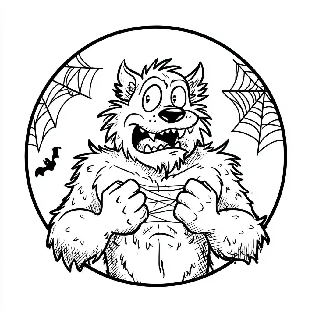 Dibujos de Halloween para colorear | HOMBRE LOBO ASUSTADO Dibujos de Halloween para colorear | HOMBRE LOBO ASUSTADO