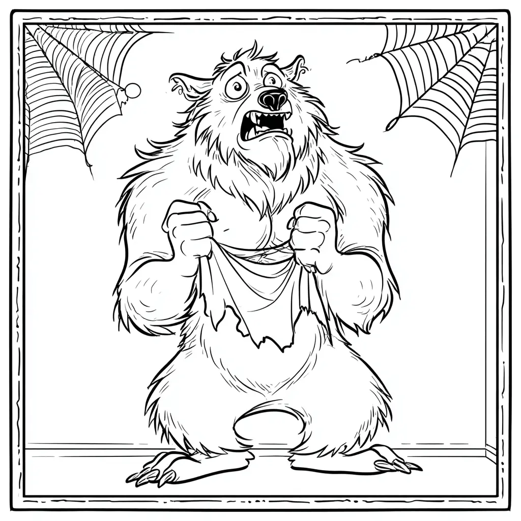 Dibujos de Halloween para colorear | HOMBRE LOBO CON SUSTO Dibujos de Halloween para colorear | HOMBRE LOBO CON SUSTO