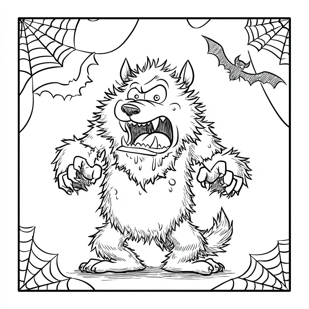 Dibujos de Halloween para colorear | HOMBRE LOBO ENOJADO Dibujos de Halloween para colorear | HOMBRE LOBO ENOJADO