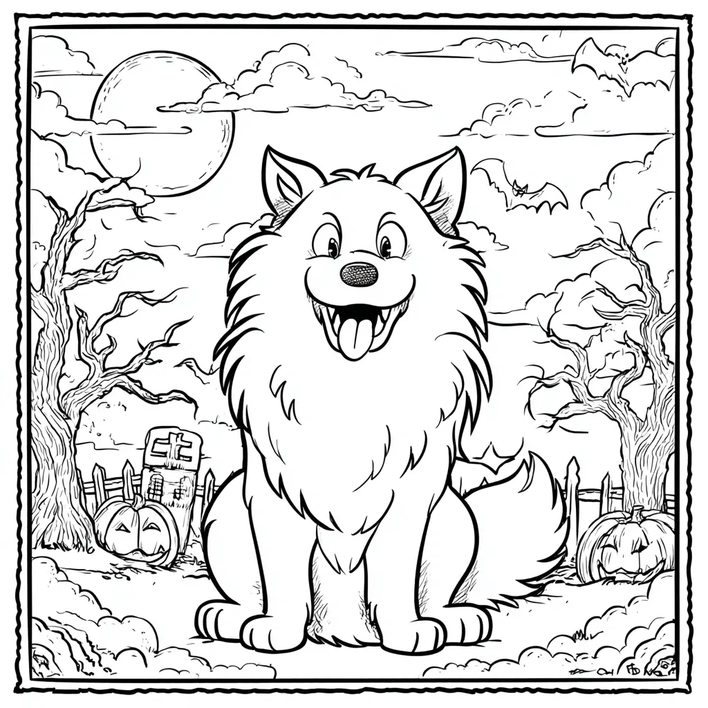 Dibujos de Halloween para colorear | HOMBRE LOBO PERRO Dibujos de Halloween para colorear | HOMBRE LOBO PERRO