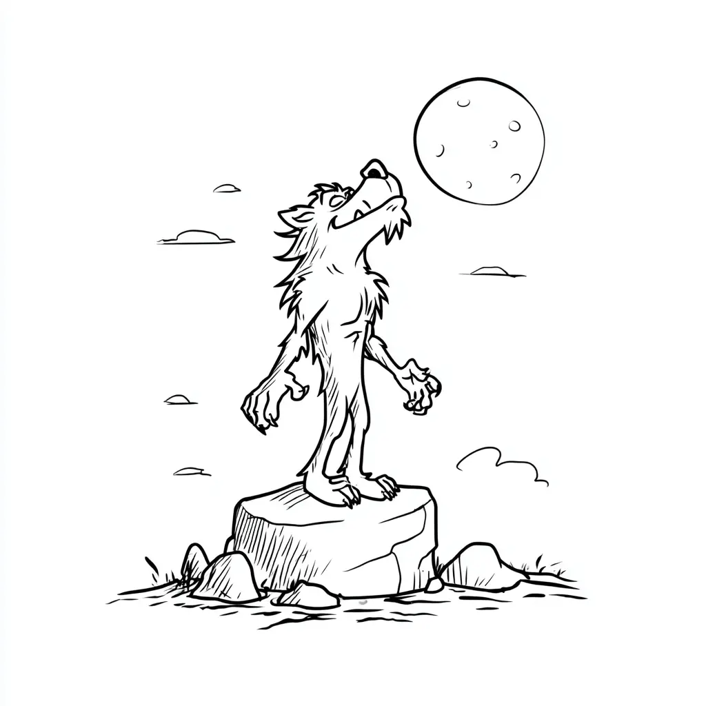 Dibujos de Halloween para colorear | HOMBRE LOBO FELIZ Dibujos de Halloween para colorear | HOMBRE LOBO FELIZ