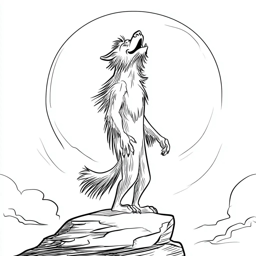 Dibujos de Halloween para colorear | HOMBRE LOBO EN LA MONTAÑA Dibujos de Halloween para colorear | HOMBRE LOBO EN LA MONTAÑA