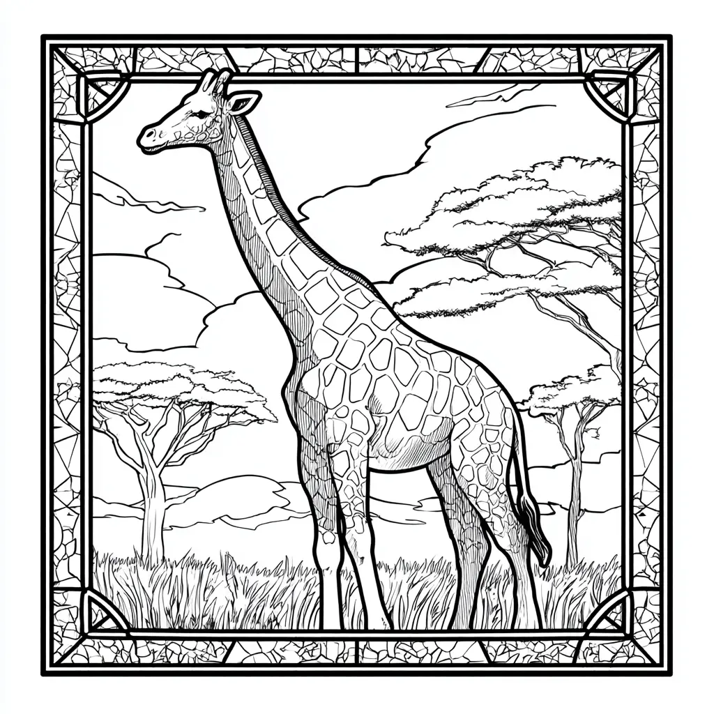 Dibujos de jirafas para colorear | CUADRO DE JIRAFA | Minenito
