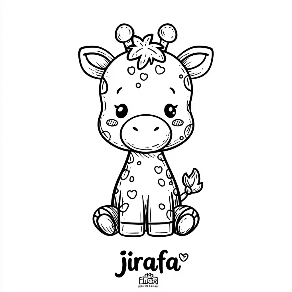 Dibujos de jirafas para colorear | JIRAFA TIERNA | Minenito