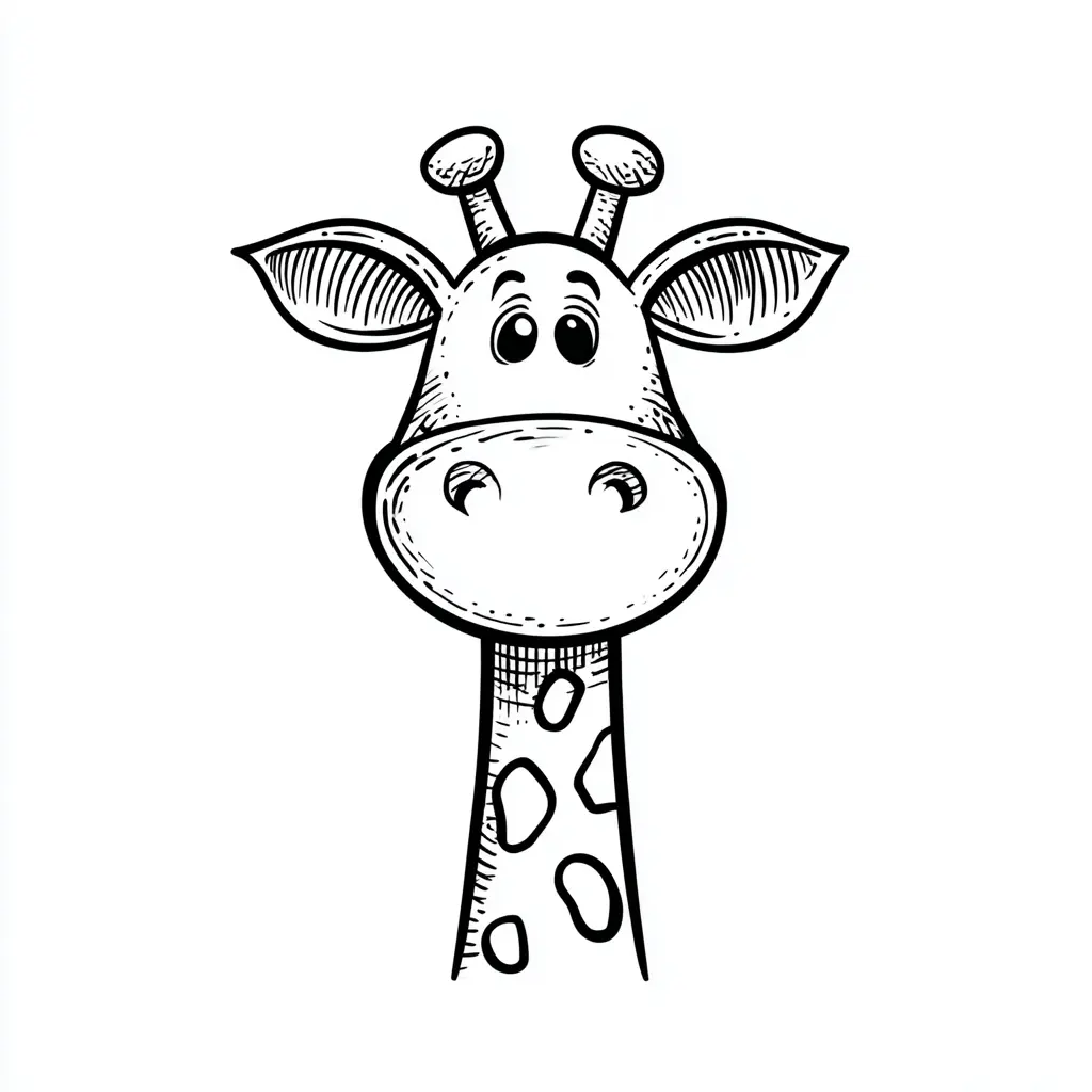 Dibujos de jirafas para colorear | CARA DE JIRAFA INFANTIL | Minenito