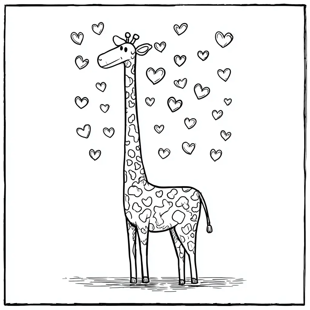 Dibujos de jirafas para colorear | JIRAFA ENAMORADA | Minenito