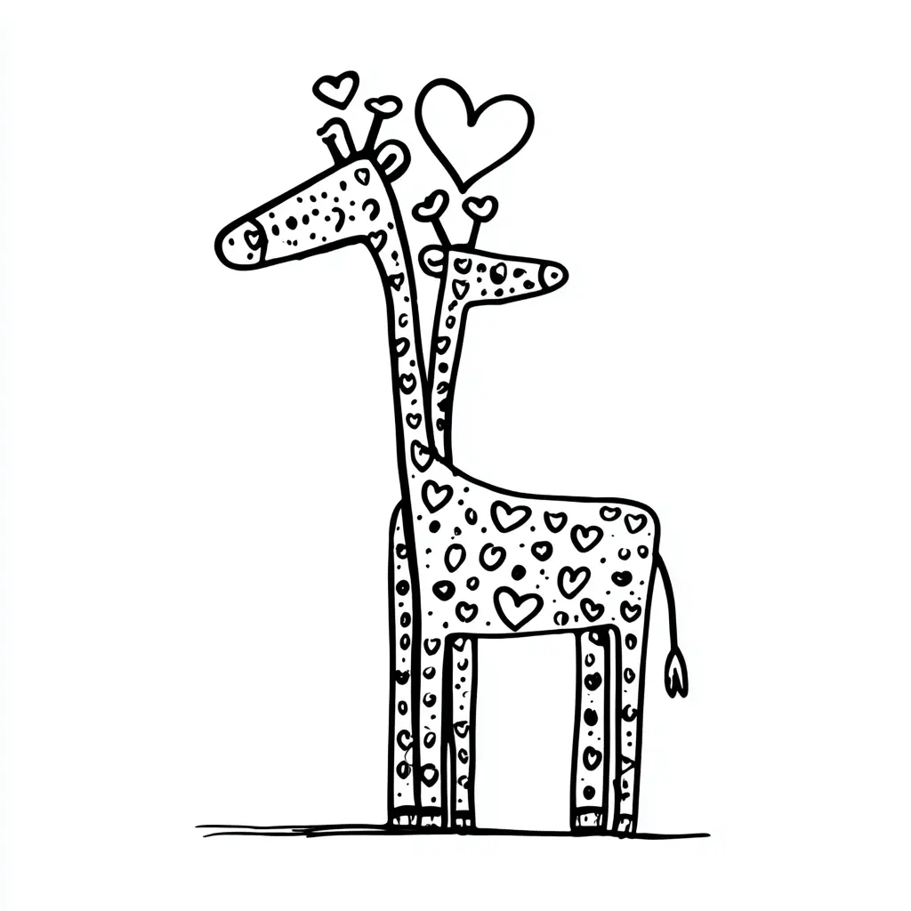 Dibujos de jirafas para colorear | JIRAFAS CON AMOR | Minenito