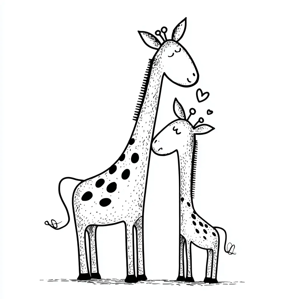Dibujos de jirafas para colorear | JIRAFA Y JIRAFITA | Minenito