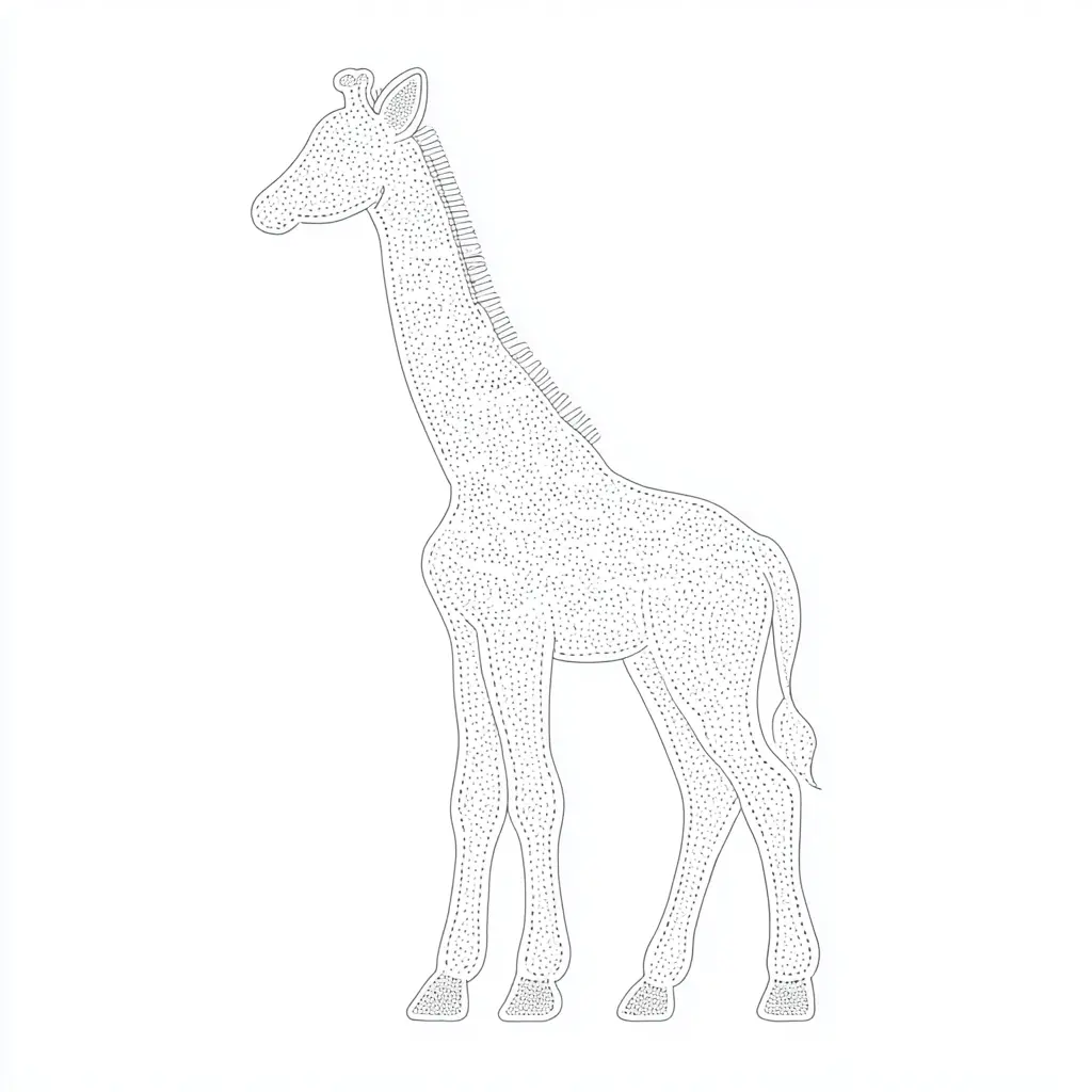 Dibujos de jirafas para colorear | JIRAFA DE PUNTOS | Minenito