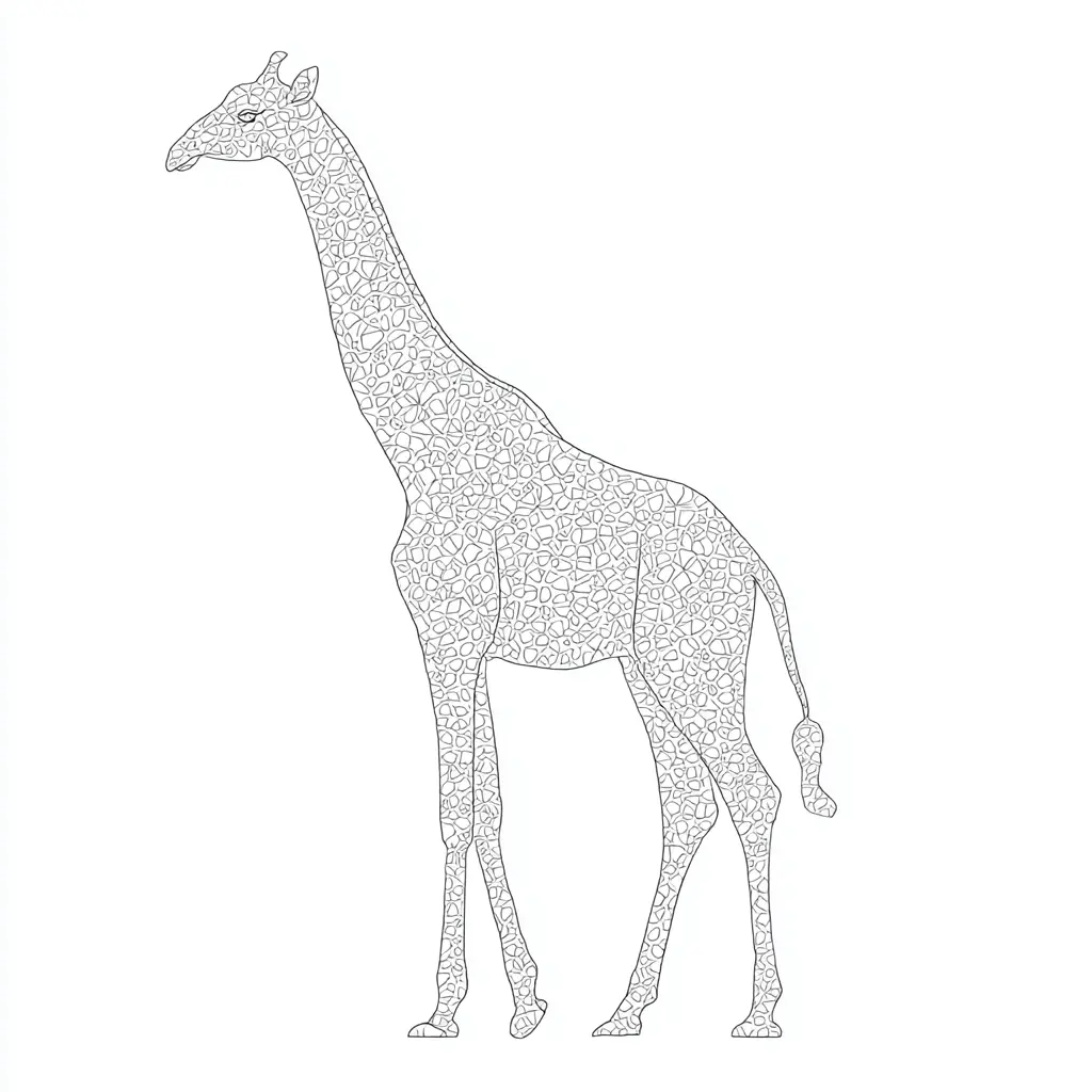 Dibujos de jirafas para colorear | JIRAFA DE MOSAICO | Minenito